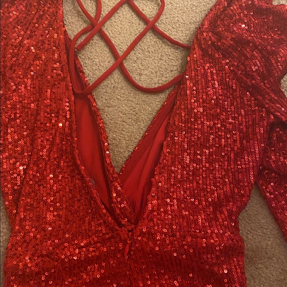 Valentine NWT size small jogger bottom sequin jumpsuit! - Picture 8 of 12